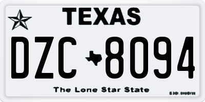 TX license plate DZC8094