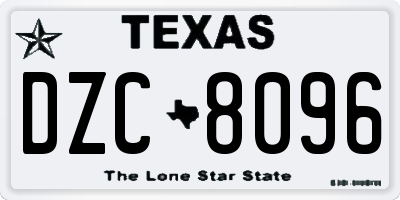 TX license plate DZC8096
