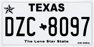 TX license plate DZC8097