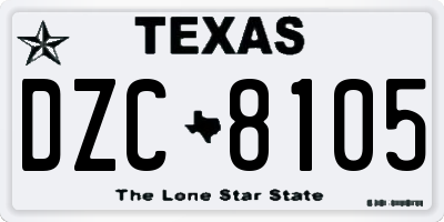 TX license plate DZC8105