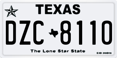 TX license plate DZC8110