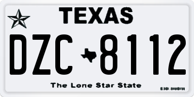 TX license plate DZC8112