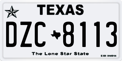TX license plate DZC8113