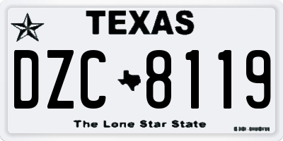 TX license plate DZC8119