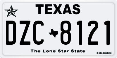 TX license plate DZC8121