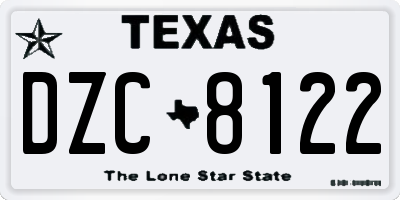 TX license plate DZC8122