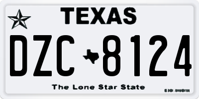 TX license plate DZC8124