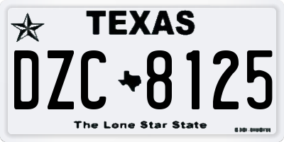 TX license plate DZC8125