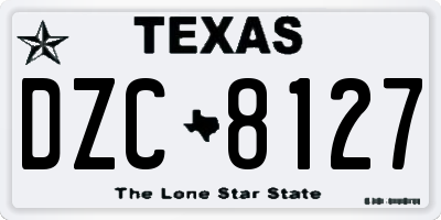 TX license plate DZC8127