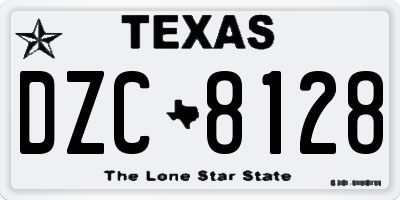 TX license plate DZC8128