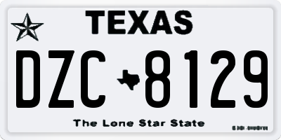 TX license plate DZC8129