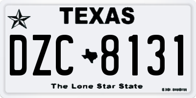 TX license plate DZC8131