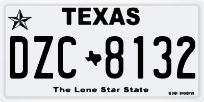 TX license plate DZC8132