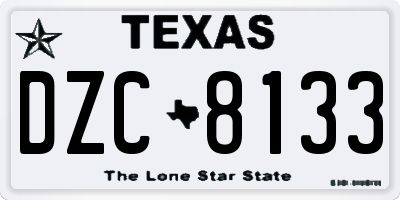 TX license plate DZC8133