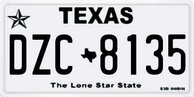 TX license plate DZC8135