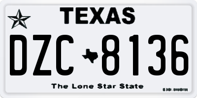 TX license plate DZC8136