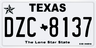 TX license plate DZC8137