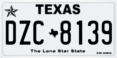 TX license plate DZC8139
