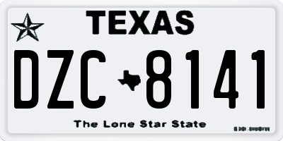 TX license plate DZC8141