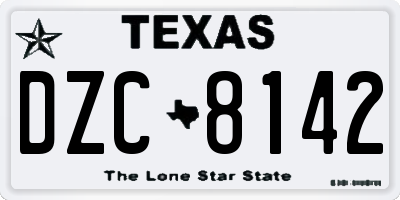 TX license plate DZC8142