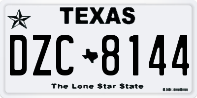 TX license plate DZC8144