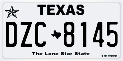 TX license plate DZC8145