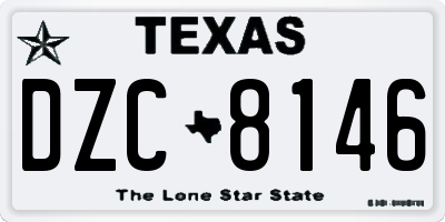 TX license plate DZC8146