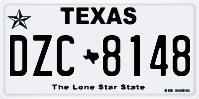 TX license plate DZC8148