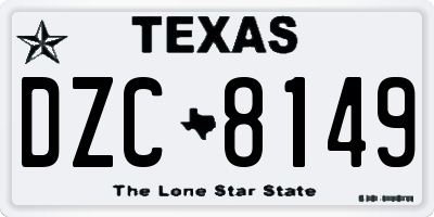 TX license plate DZC8149
