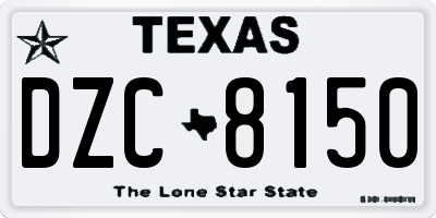 TX license plate DZC8150