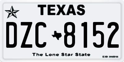 TX license plate DZC8152