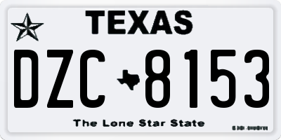TX license plate DZC8153