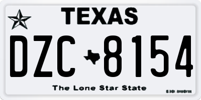 TX license plate DZC8154