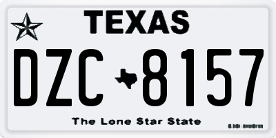 TX license plate DZC8157