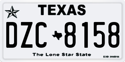 TX license plate DZC8158