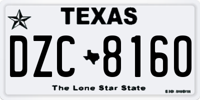 TX license plate DZC8160
