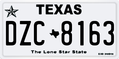 TX license plate DZC8163