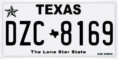 TX license plate DZC8169