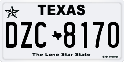 TX license plate DZC8170