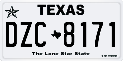 TX license plate DZC8171
