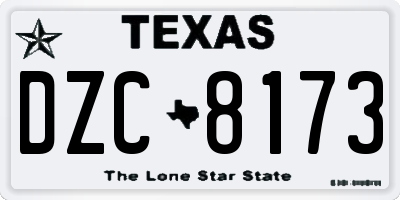 TX license plate DZC8173
