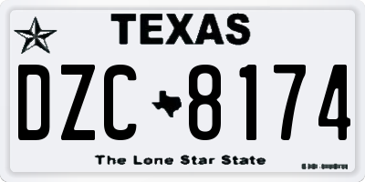 TX license plate DZC8174