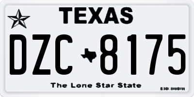 TX license plate DZC8175