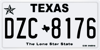TX license plate DZC8176