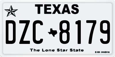 TX license plate DZC8179