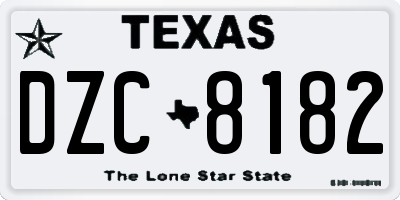 TX license plate DZC8182