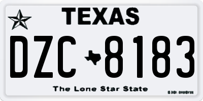 TX license plate DZC8183