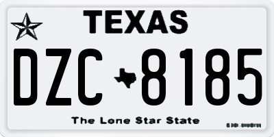 TX license plate DZC8185