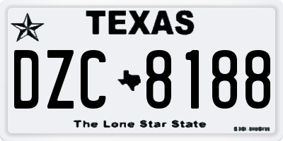 TX license plate DZC8188