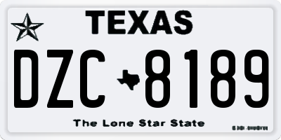 TX license plate DZC8189